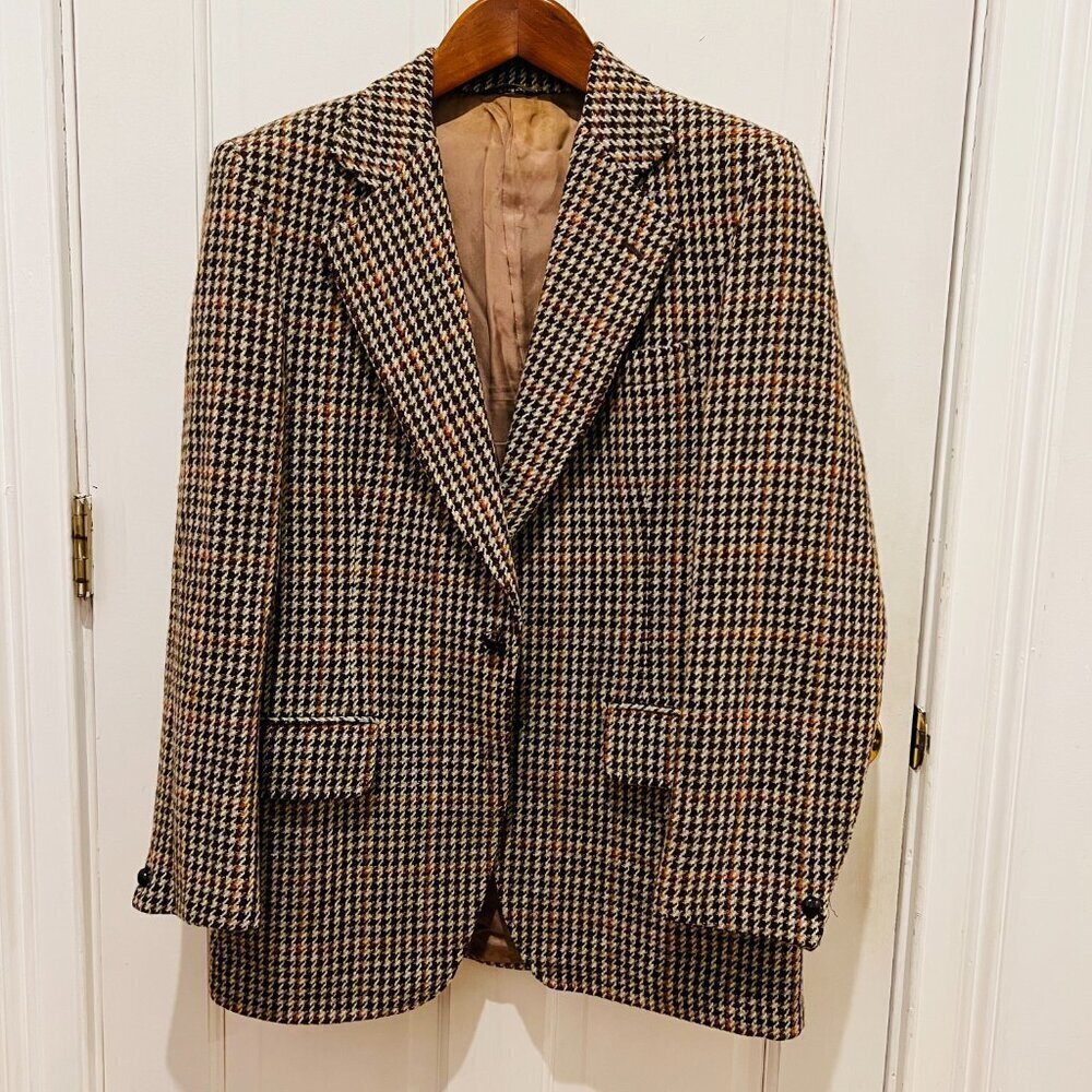 Vintage Dunn & Co. Men’s Tweed Jacket 41 R Multi Color Harris Tweed Blazer Sport - Picture 10 of 16